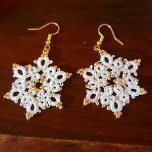 Beaded Snowflake Earrings